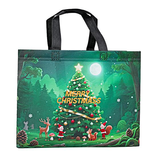 Christmas Gift Bags Large Reusable Tote Bag with Handles Non-Woven Christmas Grocery Shopping Bag for Holiday Xmas Party Supplies