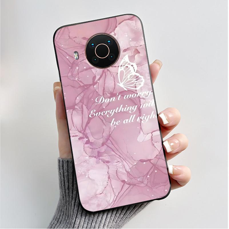 Printed Phone Case For Nokia X20/Nokia X10/Nokia X100/Nokia XR20 Capa Soft Silicone Black Shell Cover Cute Flower Cartoon Casing