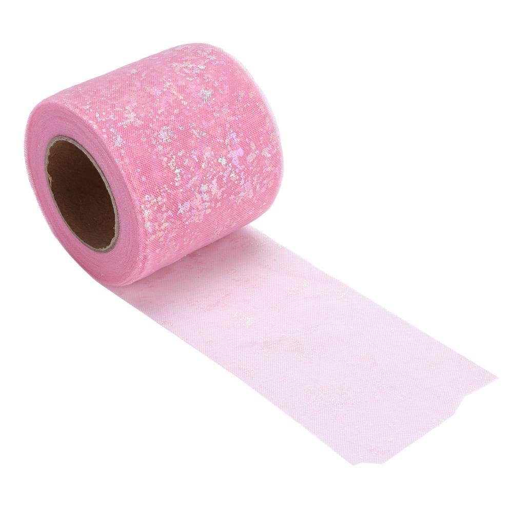 1pcs Abrasion Resistant Tulle Rolls Sequins Embellished Mesh Ribbon Wedding Decor