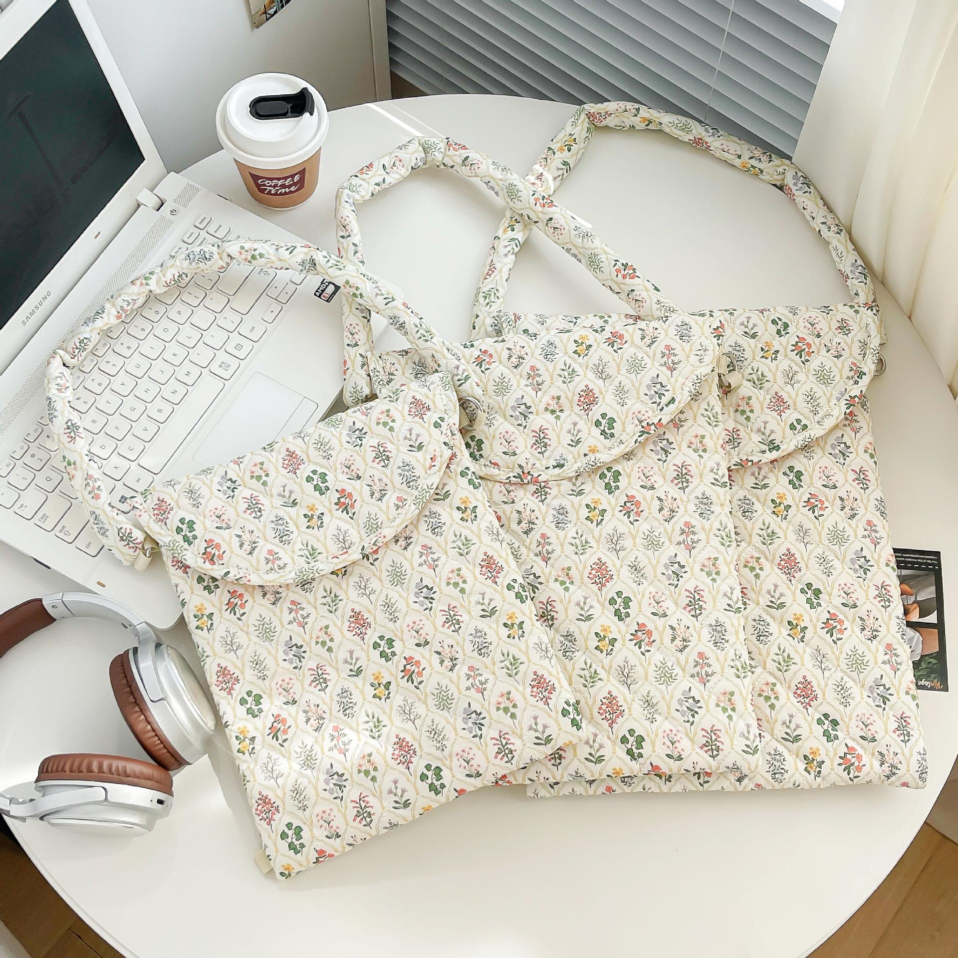 

TS JYL laptop bag,Space Cotton Laptop Bag Women 11 13 15 Inch Floral Notebook Storage 11 inches зелёный