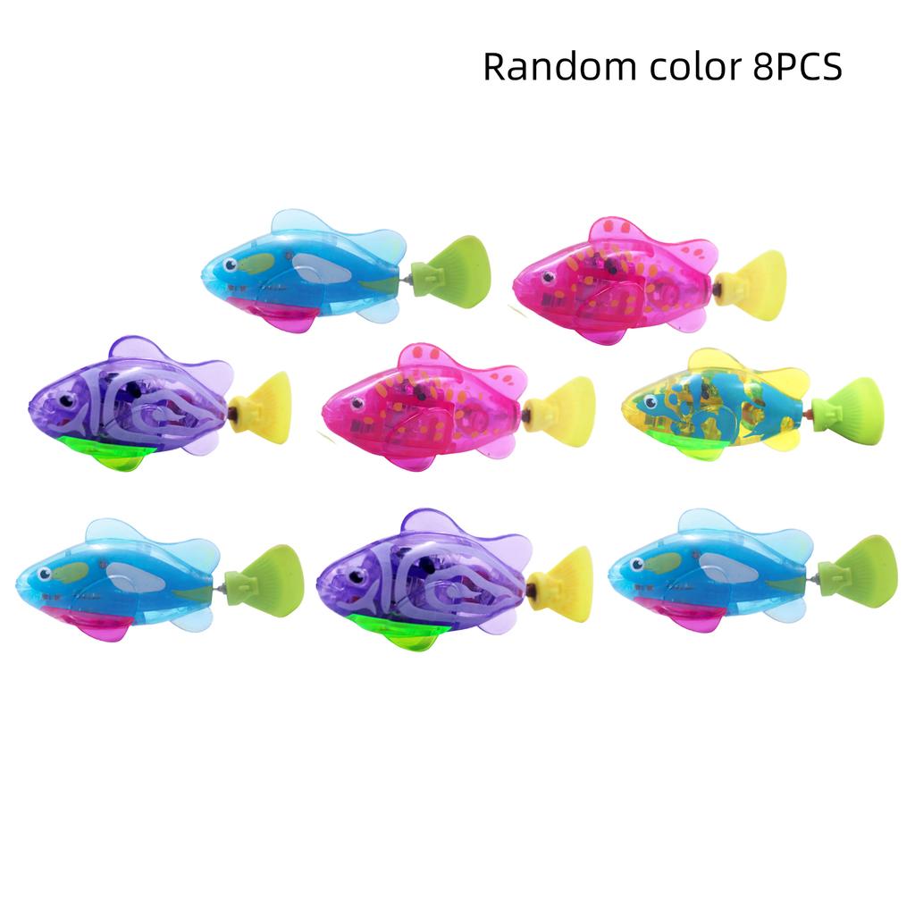 Interactive Robot Fish Toys For Cat/Dog,Activated Swimming In Water With Led Light,Swimming Bath Plastic Fish Toy Gift