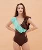 Soltipeullawo Frill Monokini Mint/Chocolate