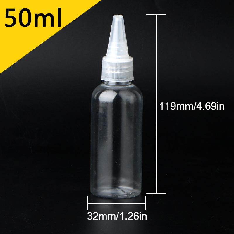 3-100 ml Leere Tropfflasche Transparentes Plastik Nachfüllbar Düsentropfer mit Kappe Quetschflasche Tattoo-Pigment-Tintenbehälter