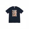 American Trend Letter Logo Printed Round-neck Short-sleeved Shirt Navy S14
