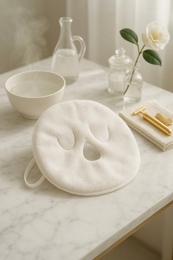 GECOMO Hot Compress Facial Mask Towel, Opens Pores Soothes Skin, Natural Cotton, Non-fluorescent Breathable Facial Skin Care Towel