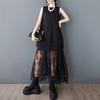 XITAO Patchwork Lace Sleeveless Dress HQQ2476