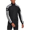 adidas FW22 Striped Print Logo Zip Collar Jacket Men Outerwear Black GK9546