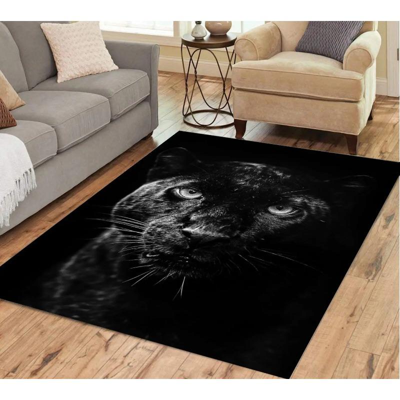Panther Carpet Black Leopard Rug for Living Room Large Area Rug Animal Lion Tiger Doormat for Bedroom Home Decoration Tribal Rug