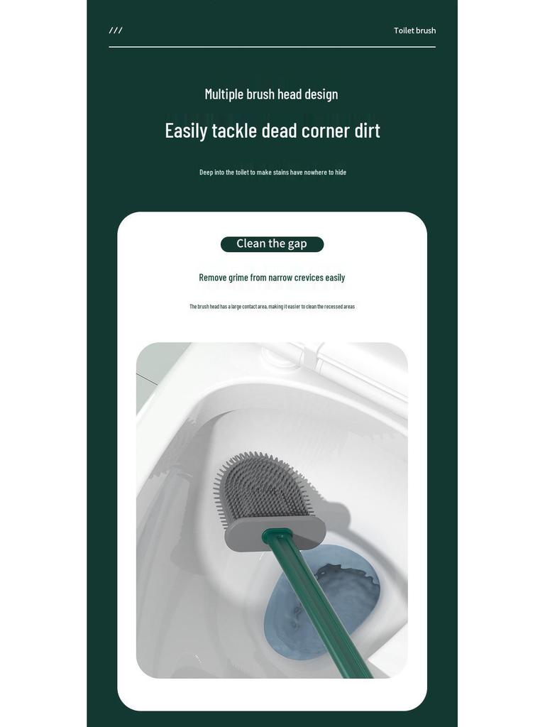 Wall-Mounted 3-in-1 Drainable Toilet Brush Set for Bathroom Corner Cleaning