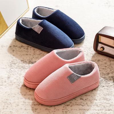 Autumn And Winter Cotton Slippers Men'S Bags And Indoor Household Thick-Soled Warm And Non-Slip Fluffy Couple Cotton Shoes Women'S Shoes
