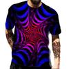 Geometric Shape Creative Design Colorful Vortex 3D Printed T-shirt Casual Street Men's T-shirt