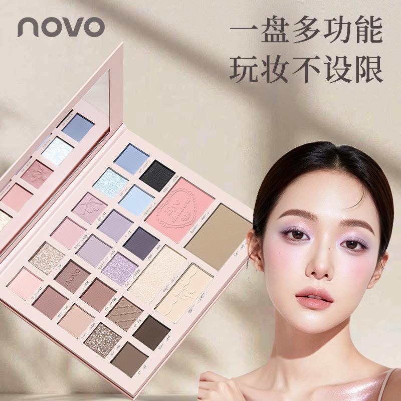 NOVO24 color eyeshadow disc multi-color versatile matte pearl glitter powder blush trimming high-gloss integrated multi-purpose disc