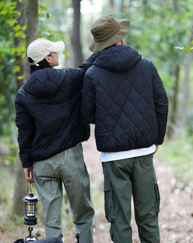 Cozy Quilted Mulberry Silk Hooded Jacket - Japanese Retro Autumn/Winter Style
