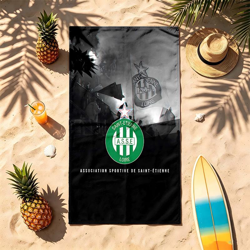 AS Saint Etienne (1) Theme Beach Towel Sand Resistant Soft And Comfortable Suitable For The Pool Camping Yoga And Diving A Travel