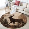 Deer Pattern Round rug,Carpet Rug for Living Room Bedroom Playroom ,Non-slip Floor Mat,Holiday Gifts and Birthday Gifts.