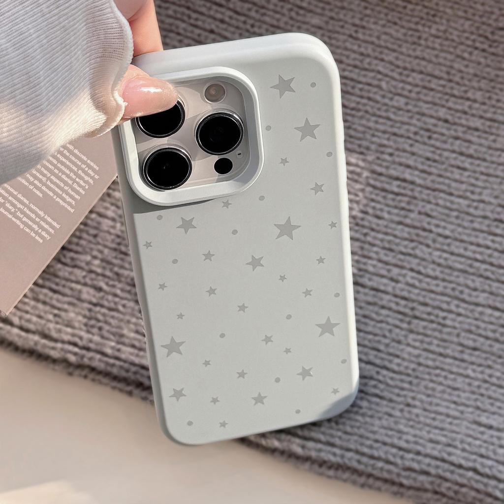 Simple Ins Gray Stars Iphone17pro Max Mobile Phone Case Apple 1514 Korean 13 Suitable for 12