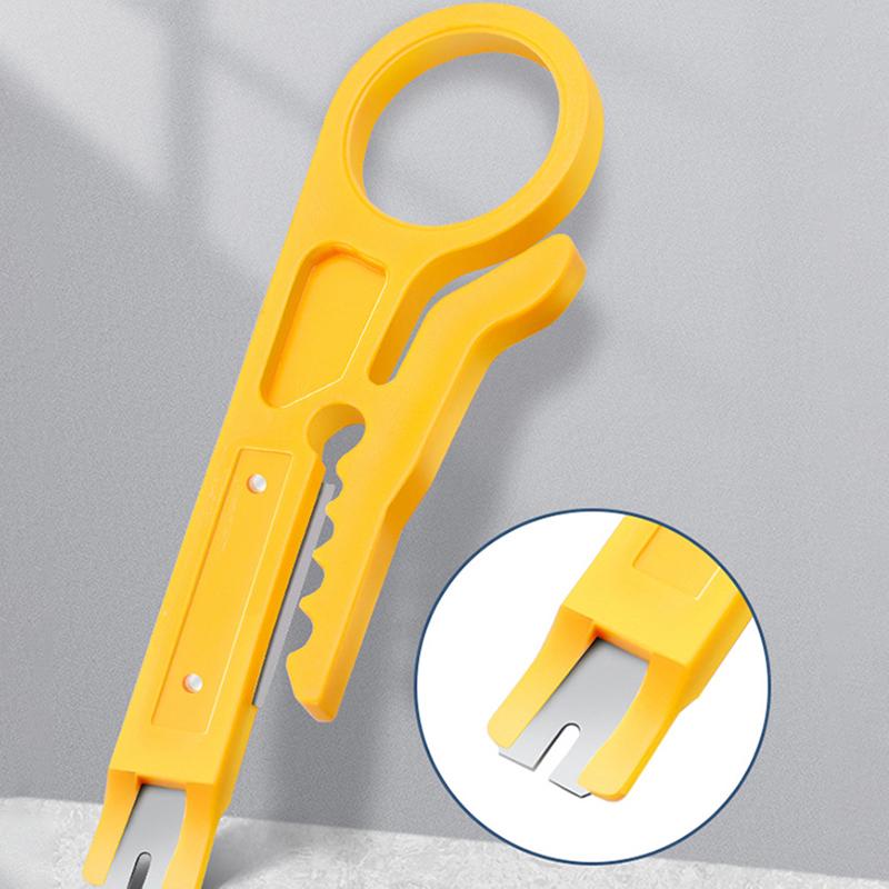 3pcs black/blue/yellow portable wire stripping pliers small wire stripping knife wire cutting tool network cable crimping pliers