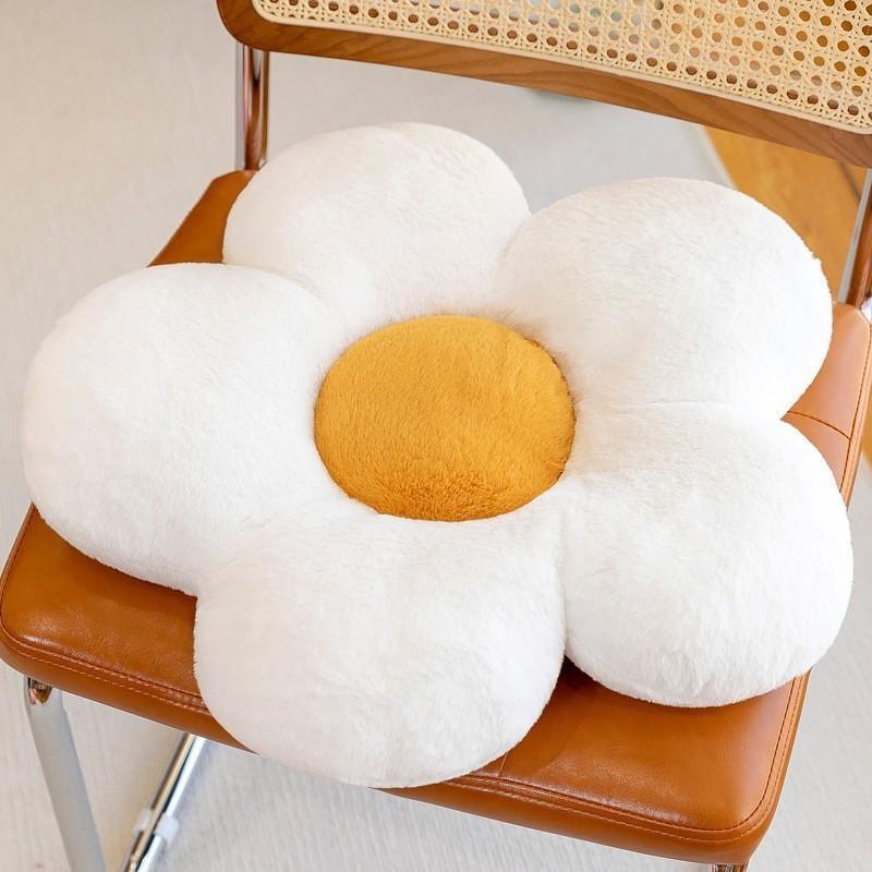 

Plush Shaped Flower Cushion For Home Decor And Comfortable Seating Gift Stuffed White ,35cm/13.78in