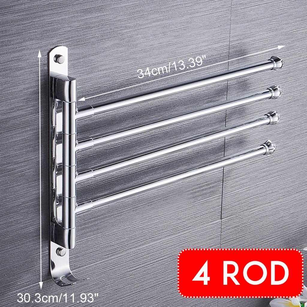 Swivel Towel Holder 5-Arm Bathroom Swing Bar Wall Mount Rack Towel Hanger USA Swivel Towel Holder 5-Arm Bathroom Swing Bar Wall Mount Rack Towel Hanger USA