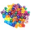 10-20PCS/Pack Transparent Color 14mm Sized Dice Random Mixed Color Rounded Edges Dices Entertainment Games Props Accessories ZYF