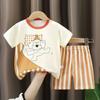 T-Shirts Bequeme Shorts Polyester Lässig Tägliche Kleidung Für Mädchen Set Baby Sommer Outfits Cartoon Jungen Kurzarm