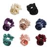 2Pcs/set Hair Band Floral Rose Decorated Elastic Ponytail Holders For Daily Use And Special Occasion
