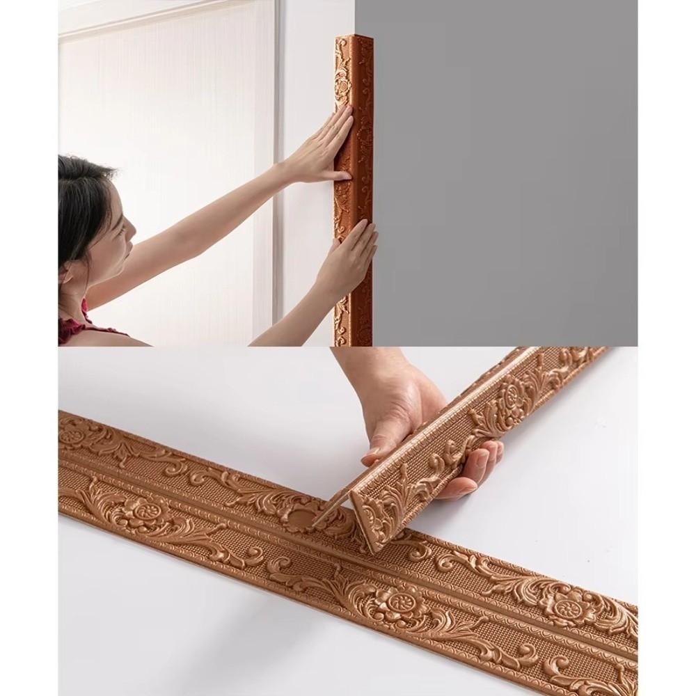 2.3M/Roll Wall Sticker Self-Adhesive Foam Edge Banding DIY Skirting Line Decor  Wall Border