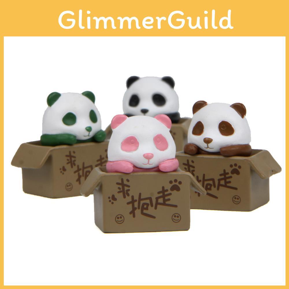 Cute Panda Baby Pvc Decor With Cardboard Box Theme For Home And Gift