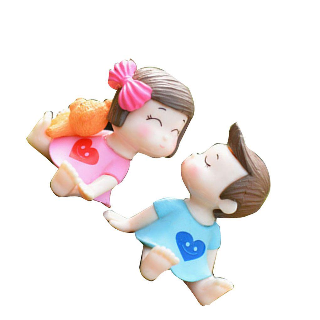 Iubitul Sărut Cuplu Ornament DIY Păpușă Petrecere de Nuntă Acasă Decor Mic Tort DIY Figurine Micro Peisaj