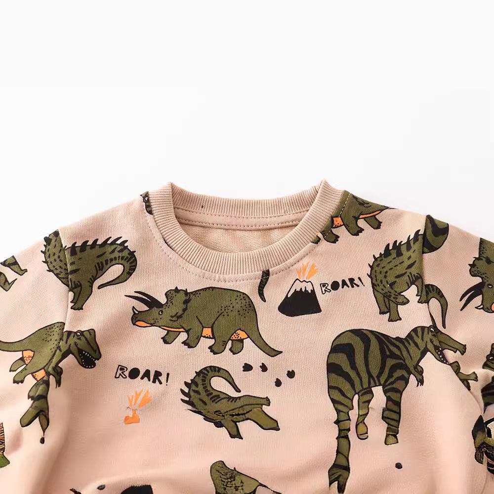 Unisex Kids' Cartoon Knit Terry Hoodie - Long Sleeve, European & American Autumn Style