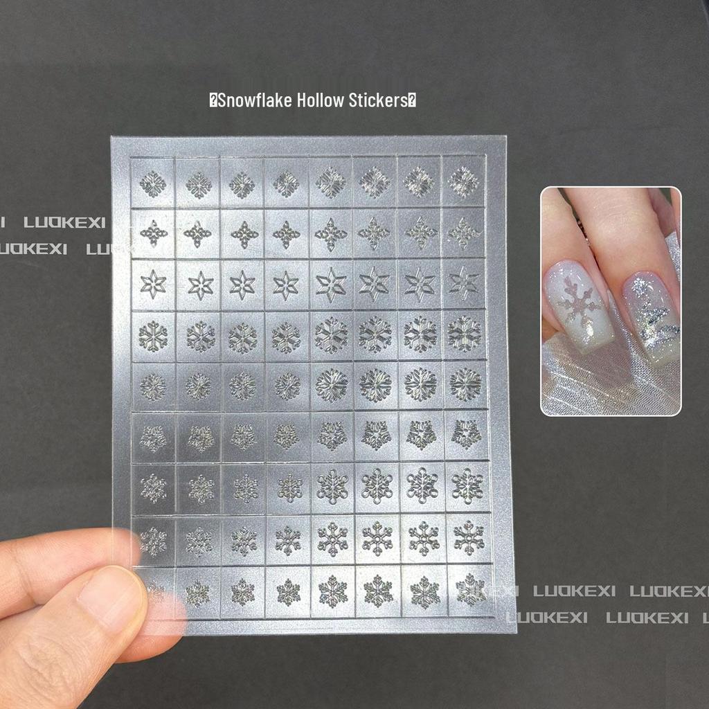 Autocollants Transparents Creux pour Nail Art: Étoiles, Rayons, Papillons, Cœurs, Colle à Patte, Pochoirs de Peinture en Spray