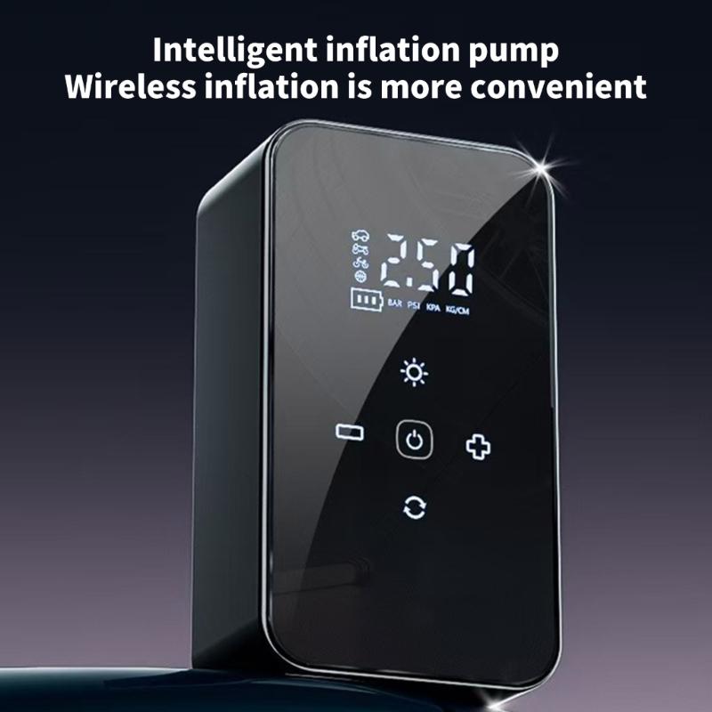 Rechargeable Air Compressor Vehicle Motorcycle Tire Inflator Pump Digital Display Pressure Gauge Detection with LED Lamp