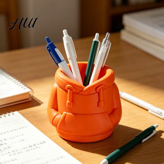 Cute Desk Accessory Hoodie-shaped Pen Holder 3D Sweatshirt Large Capacity Organizer Scratch-resistant Fun Desktop Stationery Storage for Office Study