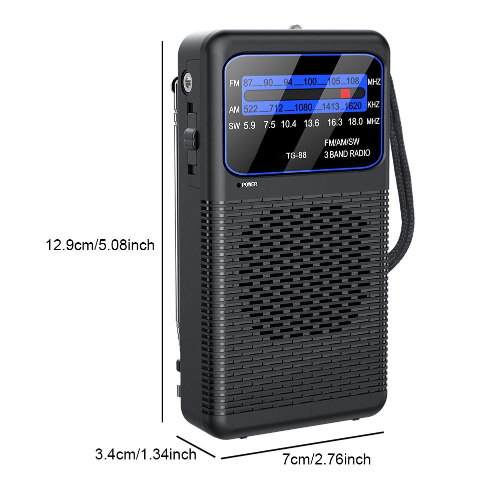 Small Portable Radio AM FM Radio Battery Operated Radio Emergency Survival Mini Pointer Pocket Radio for Home Running Travel