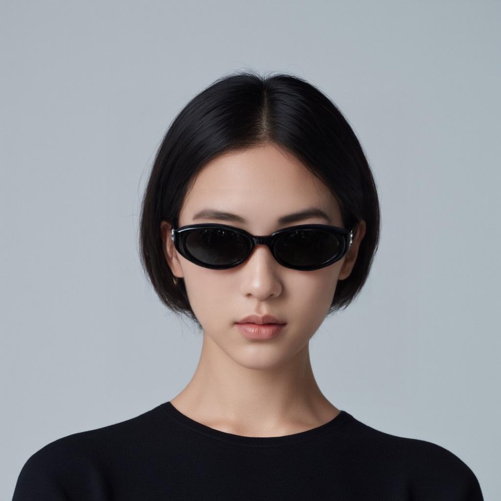Gentle Monster X Jennie Collaboration Cat Eye Sunglasses Unisex sunglasses Black JENNIE-FISHTAIL01