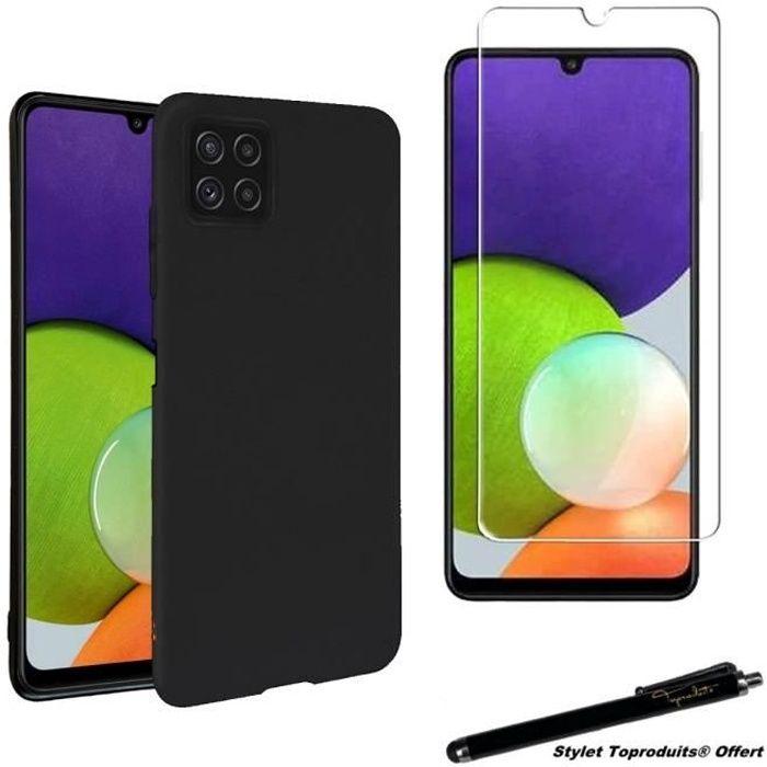 Coque de protection - Toproduits® - Galaxy A22 5G - Noir - Souple - Verre trempé