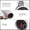 5" Racing Tachometer with Real Carbon Fiber Face and Warning Light - Silver Shell