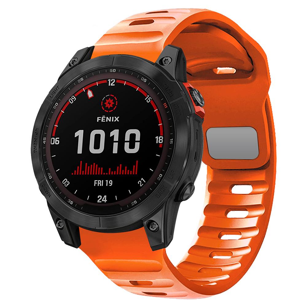 

For Garmin Fenix 7X Soft Silicone Watch Strap Adjustable Wrist Band Replacement Orange