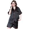 Spring And Summer Ice Silk Pajamas Female Alphabet Embroidery Short-Sleeved High-End Jacquard Love Cardigan Loungewear Set