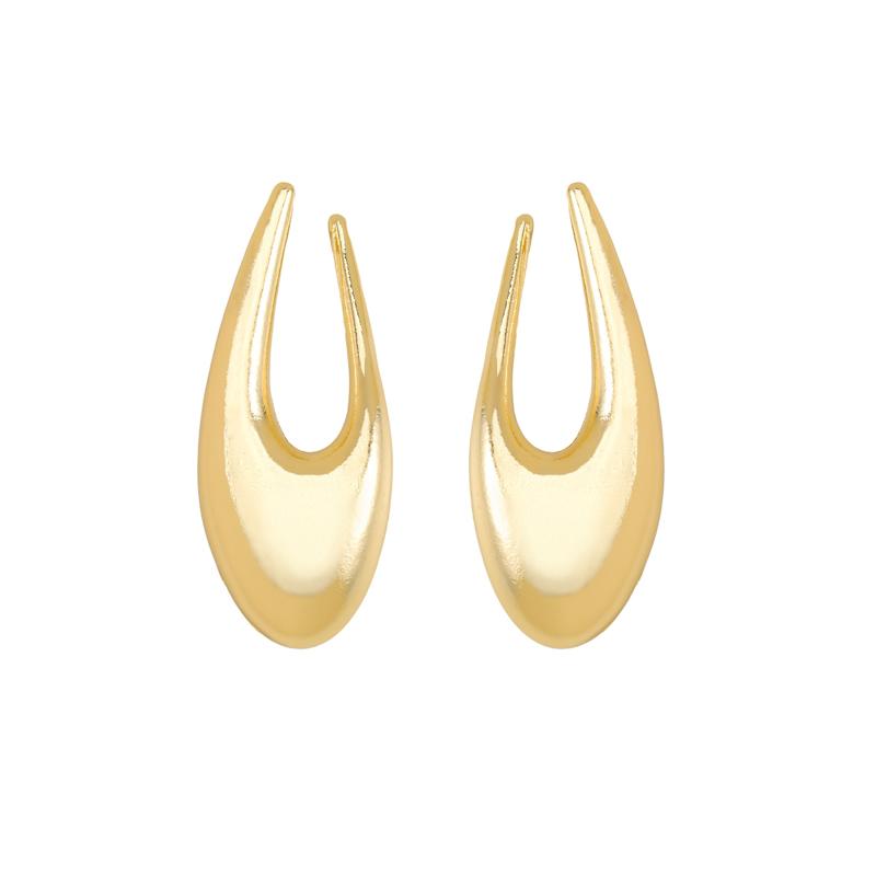 Big Exaggerated Women's Hanging Earrings Hollow U Shape Hyperbole Dangle Earrings Gold Color Metal Drop Earrings Fashion Jewelry