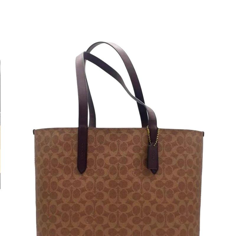 Coach Central 36 Classic Monogram Large Capacity Coated Canvas Tote Bag Women Tote Dark-Khaki 955-B4OOH