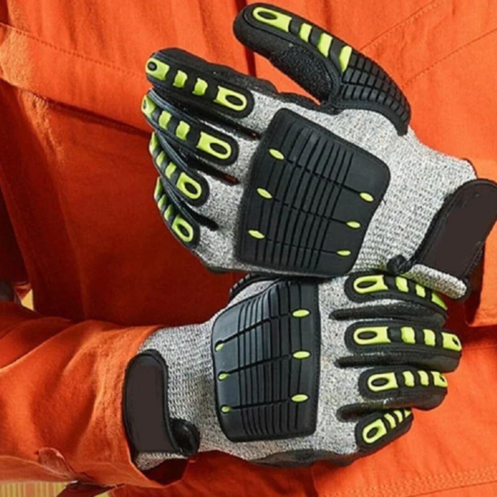 Shock Absorbing Mechanical TPR Gloves Oil-proof Anti-smashing Gloves  Rescue Work