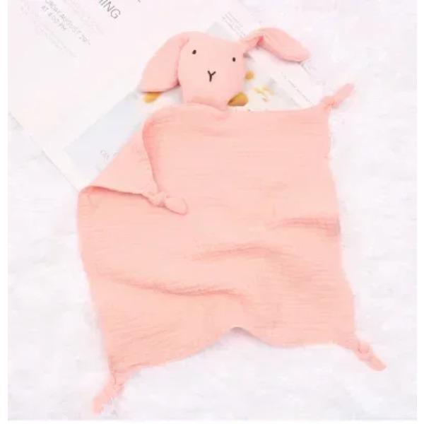 19161225 Soft Cotton Muslin Baby Bibs Stuffed Rabbit Doll Newborn Appease Towels Security Blanket Baby Sleeping Cuddling Towels