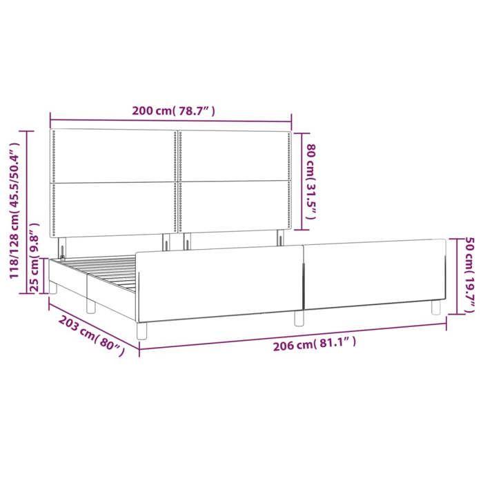 VidaXL Bed Frame with Headboard Dark Blue 200x200 Cm Velvet3125718