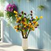 Artificial Loquat Fruit Branch Faux Yellow Burgundy Berry Stem with Green Leaves Fake Fruit Plant for Vase Home Table Floral Decor