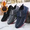 "Men's Winter Cotton Canvas Shoes with Plush Lining - 2024 Casual Warmth"