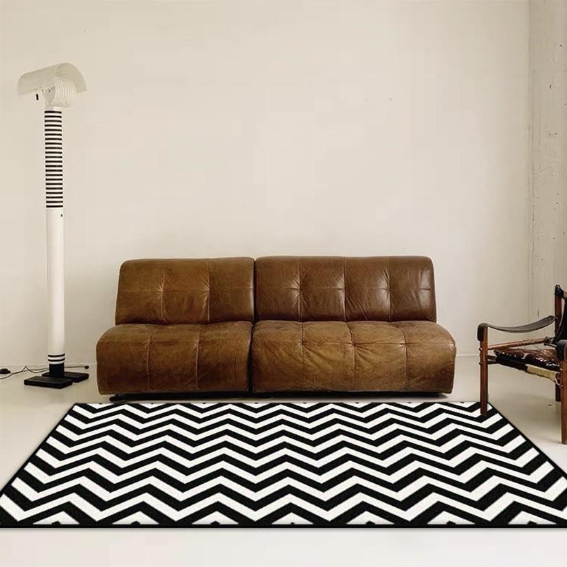 Nowoczesny Dywan w Paski Salon Prosty Styl Dom Sofa Dywany Wielkopowierzchniowe Sypialnia Salon Miękka Mata Podłogowa Przyłóżkowy Antypoślizgowy Pluszowy Dywan