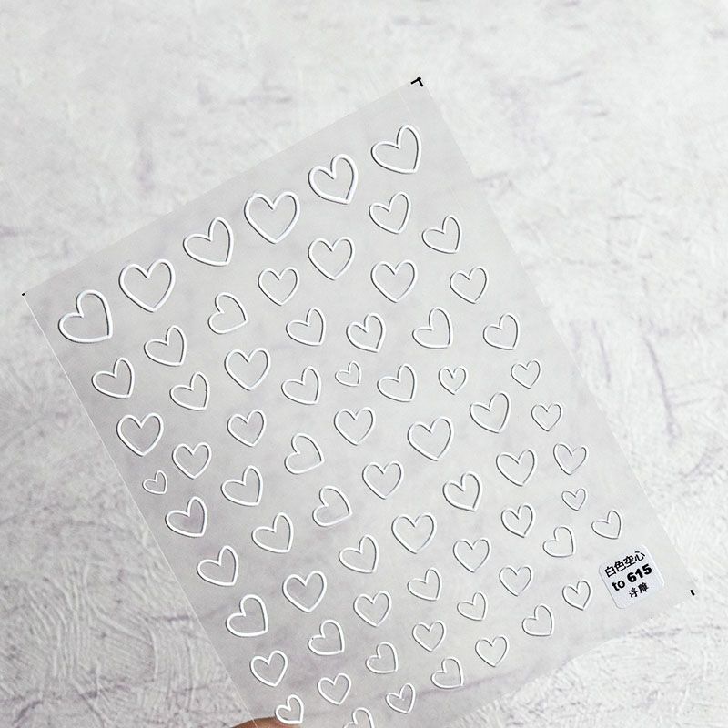 

Blue Hollow Tomoni Embossed Adhesive Nail Sticker White hollow 615