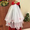 Velvet Christmas Veil Headband Red Bow Veil Gift Christmas Head Gauze  Hair Clip