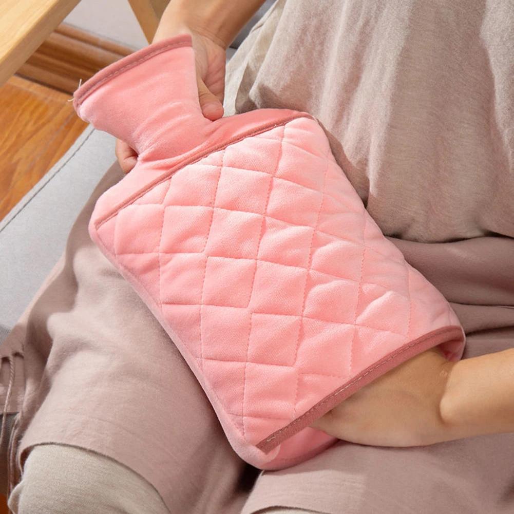 1pcs Large Hot Water Bag with Cover for Grils Winter Plush Hand & Feet Warmer Explosion-Proof Water Bottle Cover for Hot Water